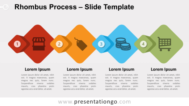 Proceso de Rombo Diagrama Gratis Para PowerPoint Y Google Slides