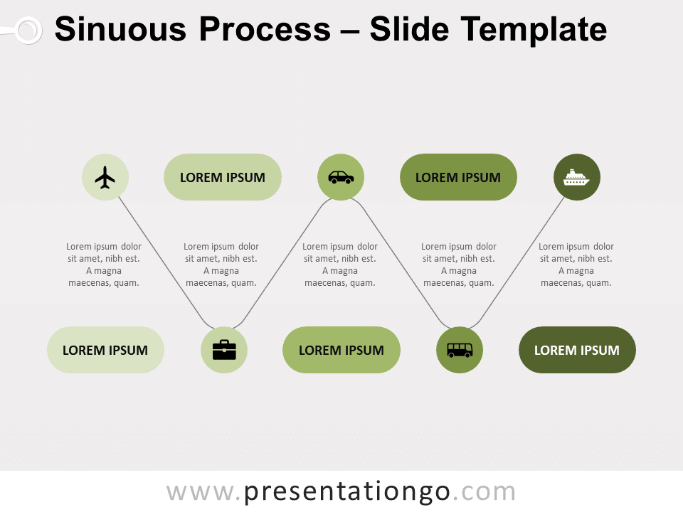 Proceso Sinuoso Diagrama Gratis Para PowerPoint Y Google Slides