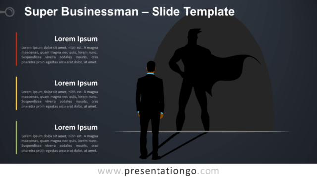 Super Hombre de Negocios Gráfico Gratis Para PowerPoint Y Google Slides
