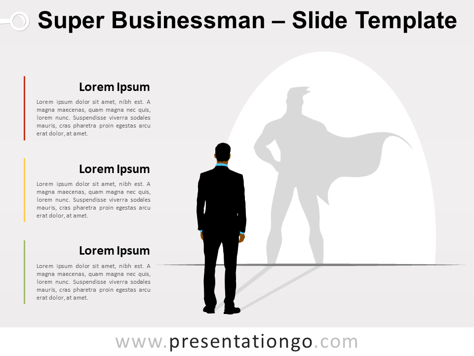 Super Hombre de Negocios Gráfico Gratis Para PowerPoint Y Google Slides