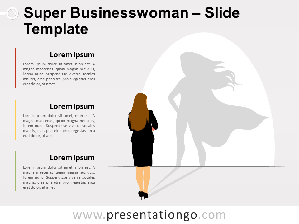 Super Mujer de Negocios Gráfico Gratis Para PowerPoint Y Google Slides