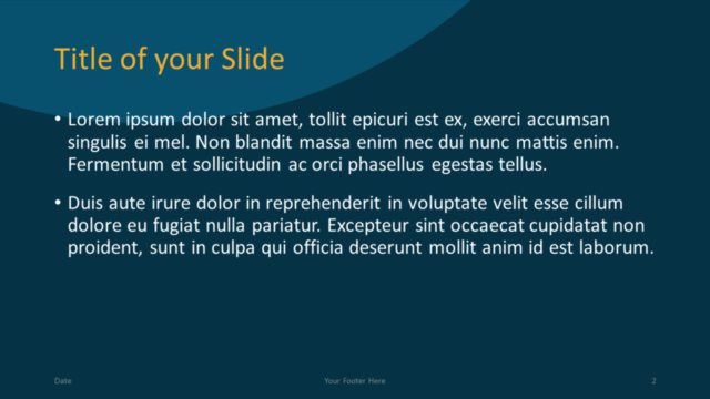 Plantilla de Anillo Dorado Gratis Para PowerPoint Y Google Slides - Diapositiva de Título Y Contenido