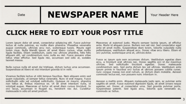 Plantilla de Periódico Gratis Para PowerPoint Y Google Slides - Diapositiva de Título Y Contenido