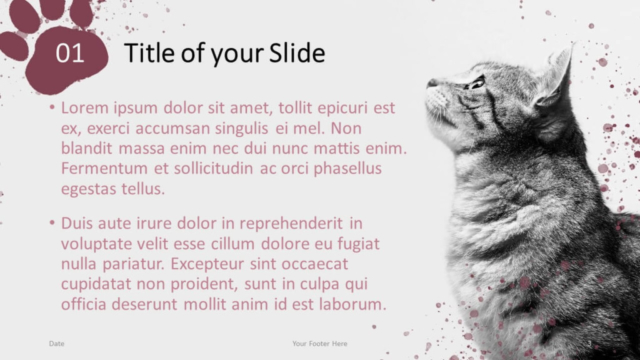 Plantilla Con Mascotas Gratis Para PowerPoint Y Google Slides - Diapositiva de Título Y Contenido