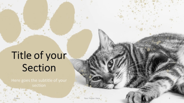 Plantilla Con Mascotas Gratis Para PowerPoint Y Google Slides - Diapositiva de Sección
