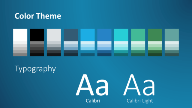 Plantilla Gratis de Red Azul Para PowerPoint Y Google Slides - Diapositiva con la Paleta de Colores
