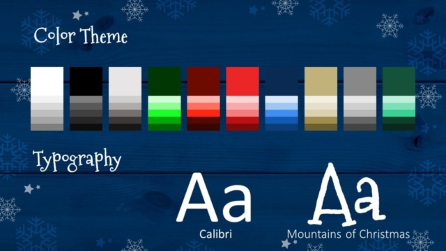 Plantilla de Marcos Navideños Gratis Para PowerPoint Y Google Slides - Diapositiva con la Paleta de Colores