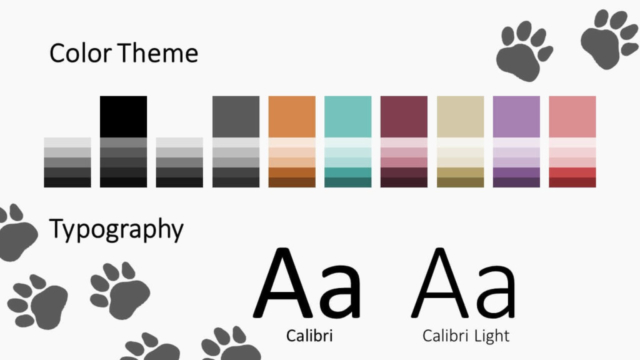Plantilla Con Mascotas Gratis Para PowerPoint Y Google Slides - Diapositiva con la Paleta de Colores