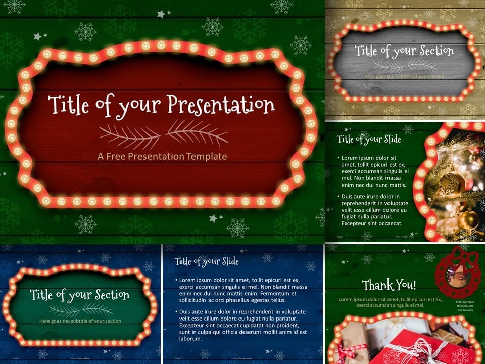 Plantilla de Marcos Navideños Gratis Para PowerPoint Y Google Slides