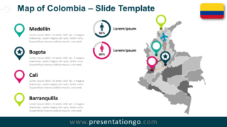 Mapa de Colombia Editable Gratis Para PowerPoint Y Google Slides