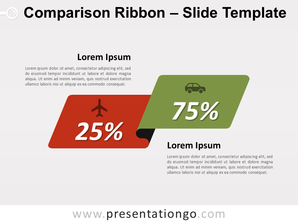 Cinta de Comparación Gráfico Gratis Para PowerPoint Y Google Slides