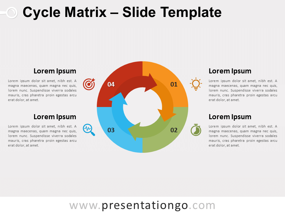Matriz de Ciclo Diagrama Gratis Para PowerPoint Y Google Slides
