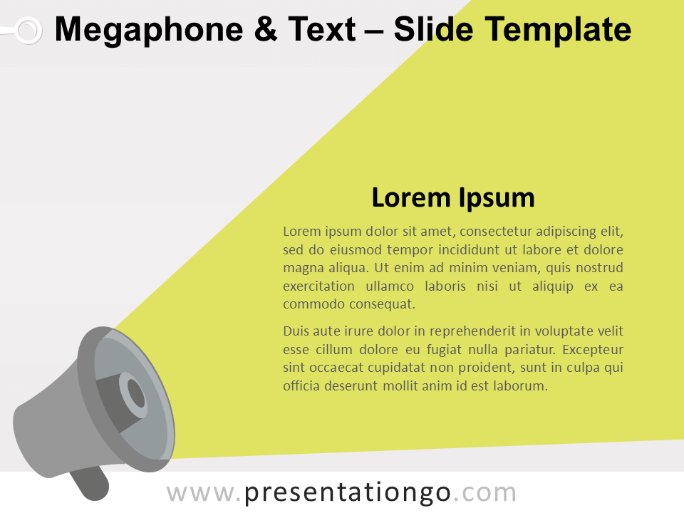 Megáfono Y Texto Gráfico Gratis Para PowerPoint Y Google Slides