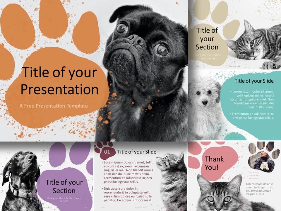 Plantilla Con Mascotas Gratis Para PowerPoint Y Google Slides