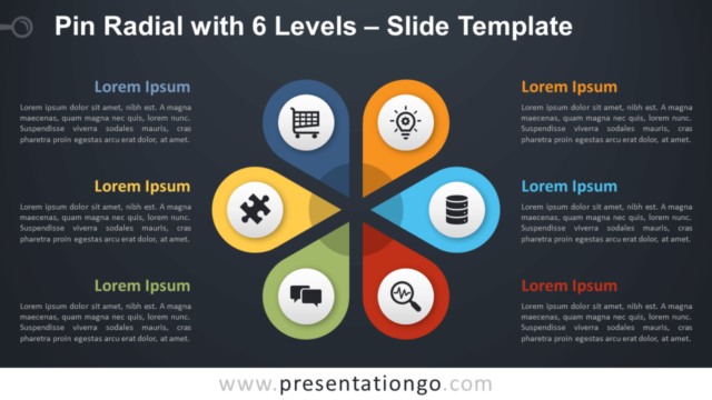 Pin Radial Con 6 Niveles Diagrama Gratis Para PowerPoint Y Google Slides