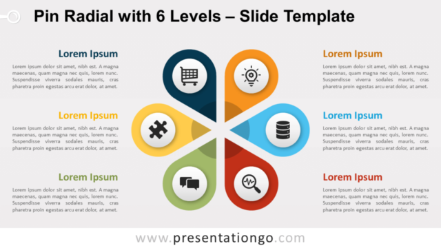 Pin Radial Con 6 Niveles Diagrama Gratis Para PowerPoint Y Google Slides