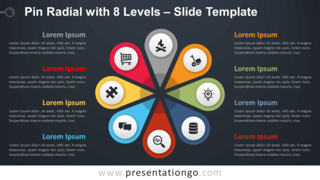 Pin Radial Con 8 Niveles Diagrama Gratis Para PowerPoint Y Google Slides
