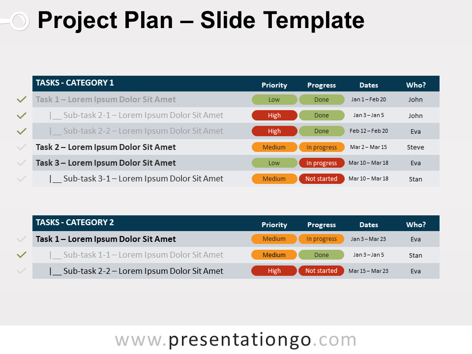 Plan de Proyecto Gráfico Gratis Para PowerPoint Y Google Slides
