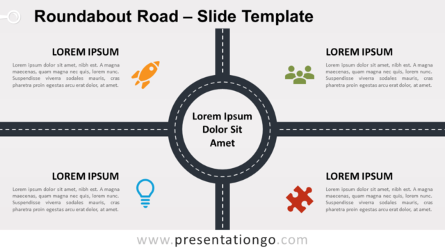 Carretera de Rotonda Gráfico Gratis Para PowerPoint Y Google Slides