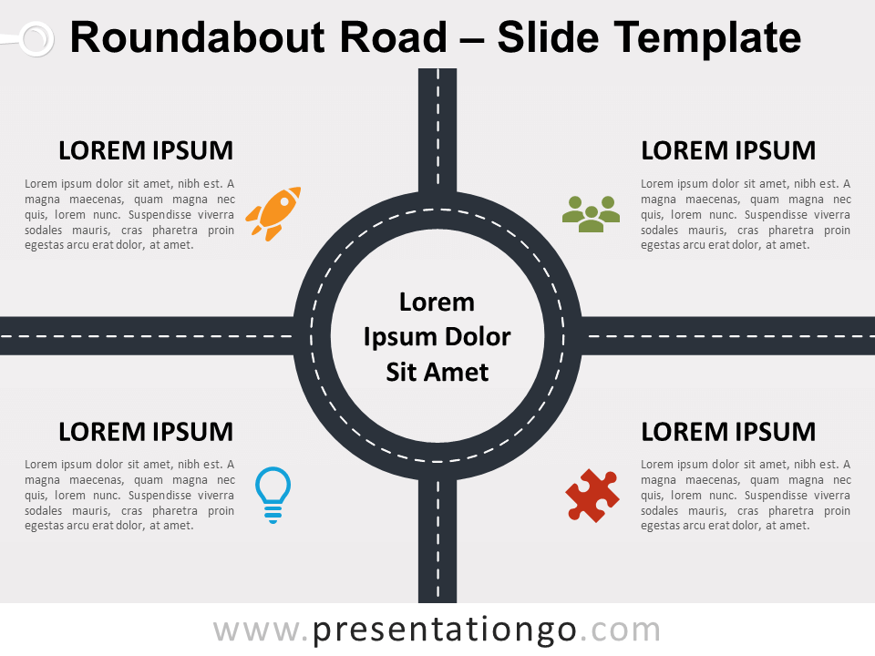 Carretera de Rotonda Gráfico Gratis Para PowerPoint Y Google Slides