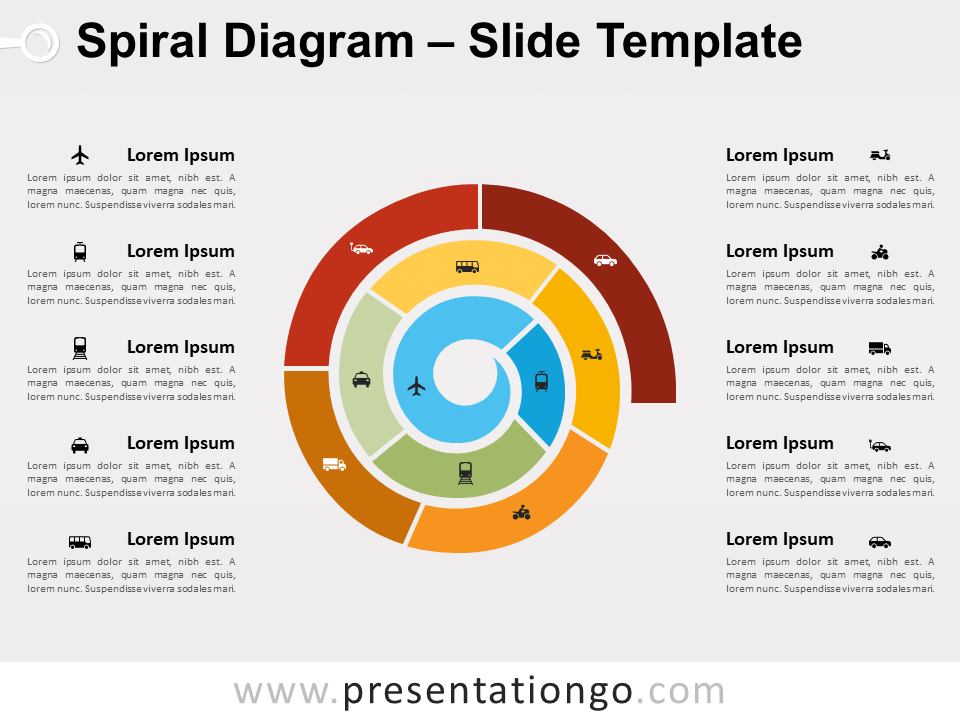 Diagrama de Espiral Gratis Para PowerPoint Y Google Slides