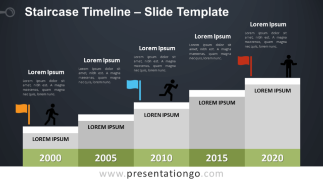Escalera de Tiempo Gráfico Gratis Para PowerPoint Y Google Slides