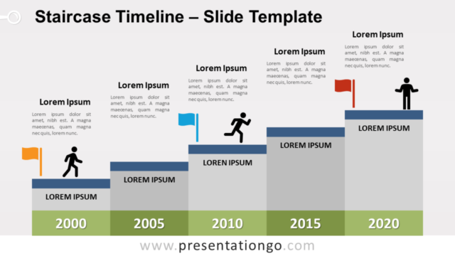 Escalera de Tiempo Gráfico Gratis Para PowerPoint Y Google Slides