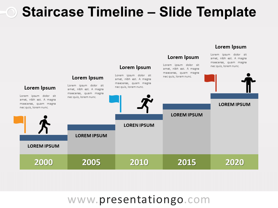 Escalera de Tiempo Gráfico Gratis Para PowerPoint Y Google Slides