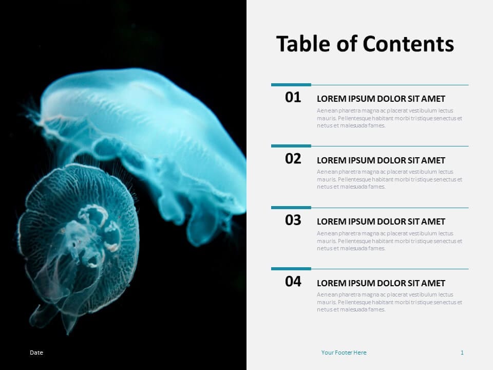 Tabla de Contenidos Plantilla Gratis Para PowerPoint Y Google Slides