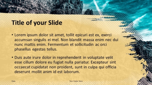 Plantilla de Montañas Retro Pop Gratis Para PowerPoint Y Google Slides - Diapositiva de Título Y Contenido