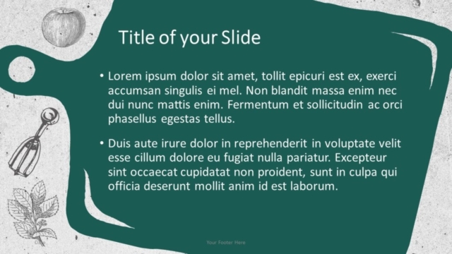 Plantilla de Cocina Gratis Para PowerPoint Y Google Slides - Diapositiva de Título Y Contenido