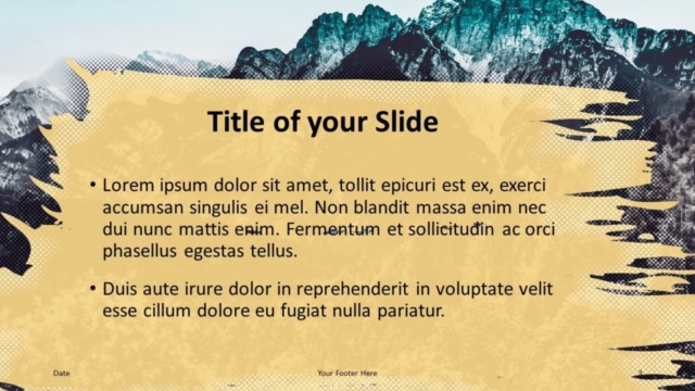 Plantilla de Montañas Retro Pop Gratis Para PowerPoint Y Google Slides - Diapositiva de Título Y Contenido