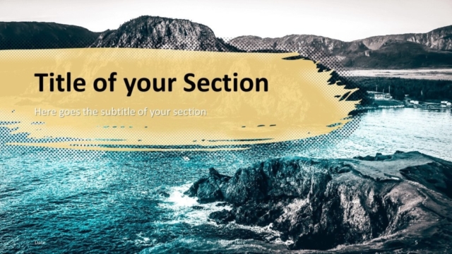 Plantilla de Montañas Retro Pop Gratis Para PowerPoint Y Google Slides - Diapositiva de Sección