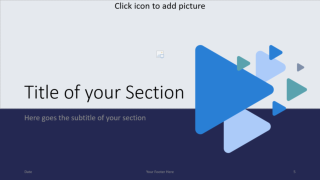 Plantilla de Triángulos Gratis Para PowerPoint Y Google Slides - Diapositiva de Sección