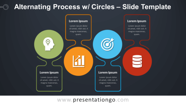 Proceso Alternante Con Círculos Gráfico Gratis Para PowerPoint Y Google Slides