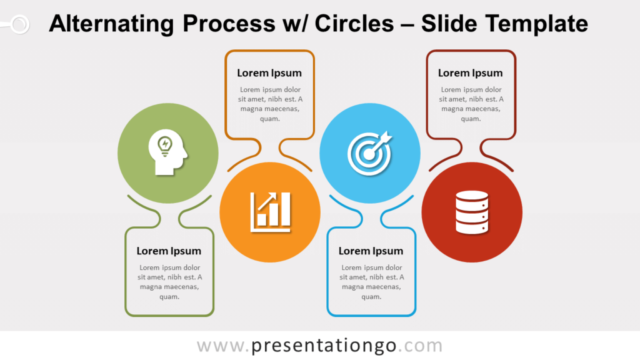 Proceso Alternante Con Círculos Gráfico Gratis Para PowerPoint Y Google Slides