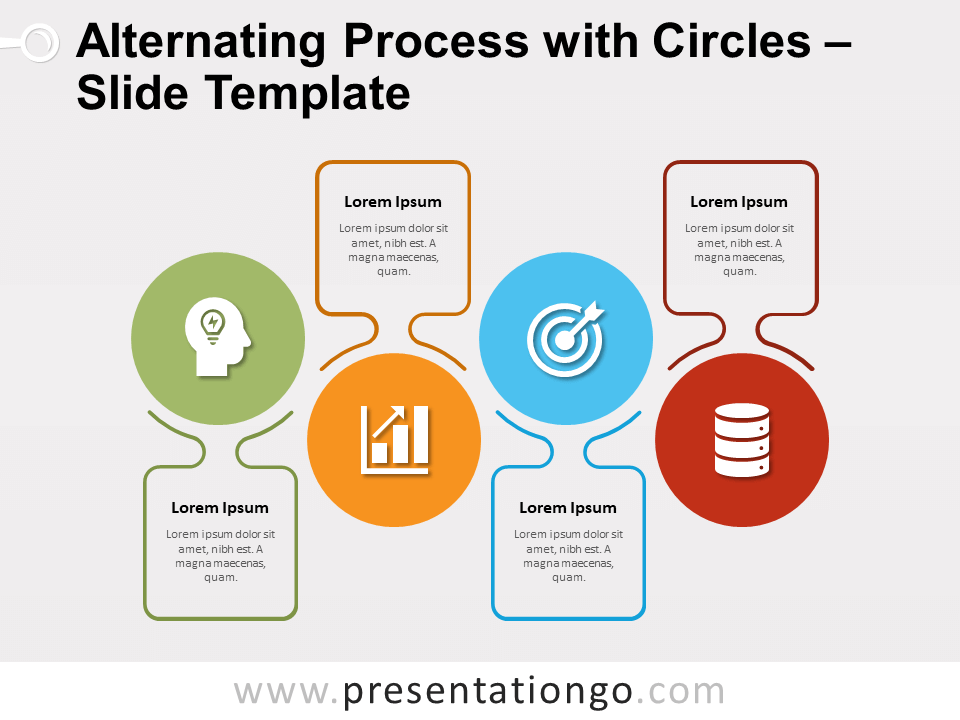 Proceso Alternante Con Círculos Gráfico Gratis Para PowerPoint Y Google Slides