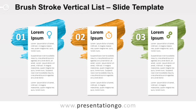 Lista Vertical de Trazos de Pincel Gráfico Gratis Para PowerPoint Y Google Slides