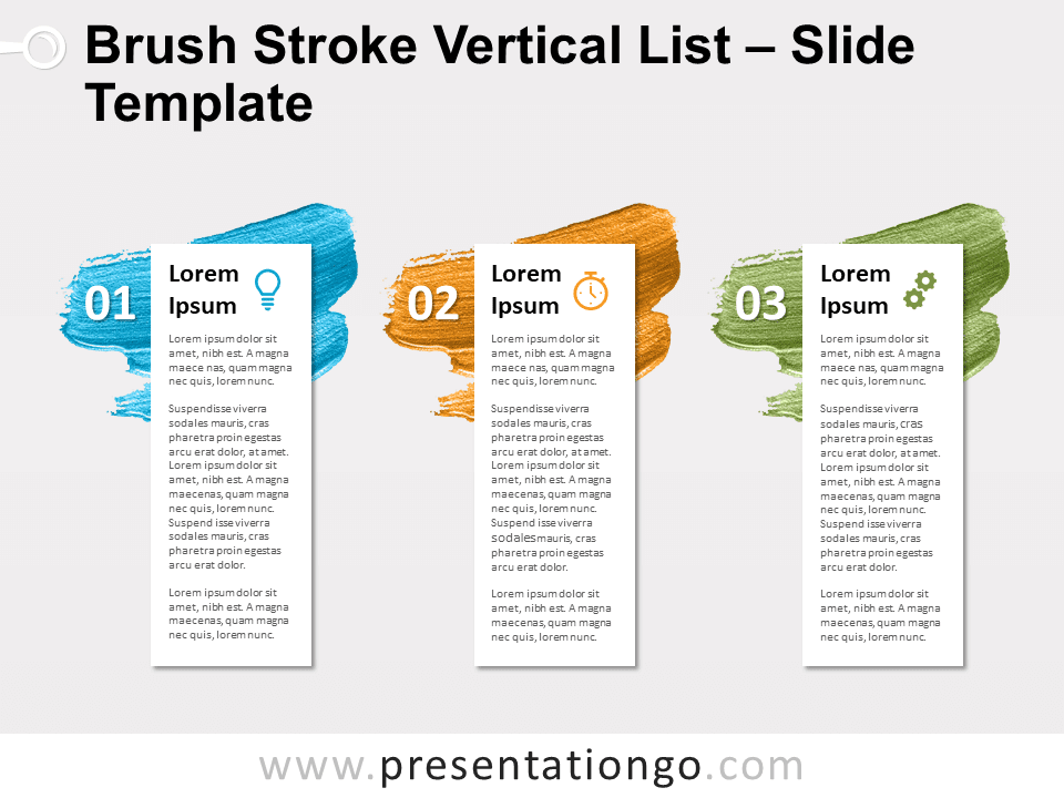 Lista Vertical de Trazos de Pincel Gráfico Gratis Para PowerPoint Y Google Slides