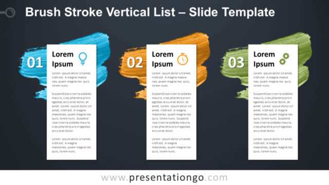 Lista Vertical de Trazos de Pincel Gráfico Gratis Para PowerPoint Y Google Slides