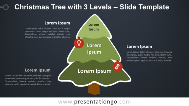 Árbol de Navidad Con 3 Niveles Gráfico Gratis Para PowerPoint Y Google Slides