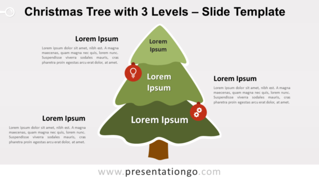 Árbol de Navidad Con 3 Niveles Gráfico Gratis Para PowerPoint Y Google Slides
