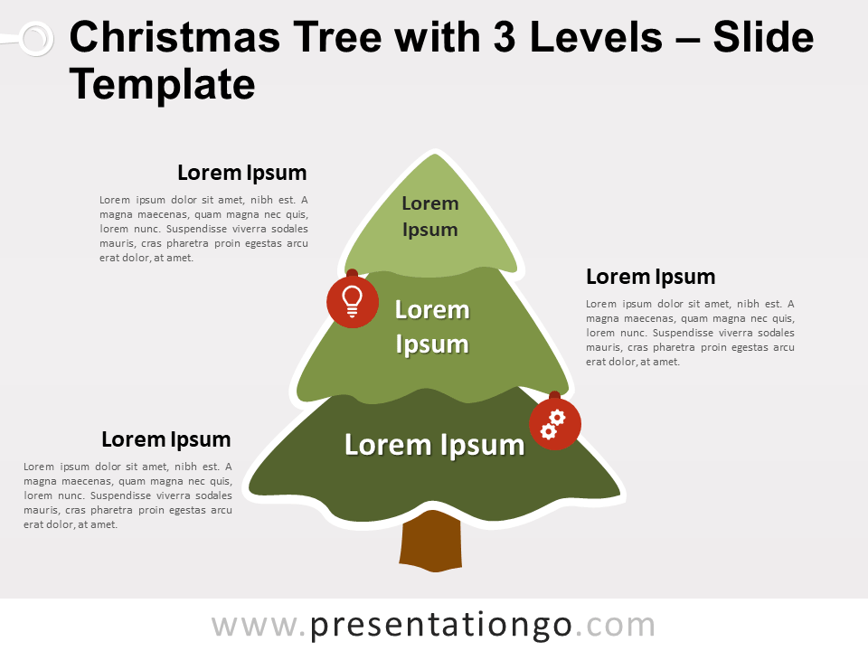 Árbol de Navidad Con 3 Niveles Gráfico Gratis Para PowerPoint Y Google Slides