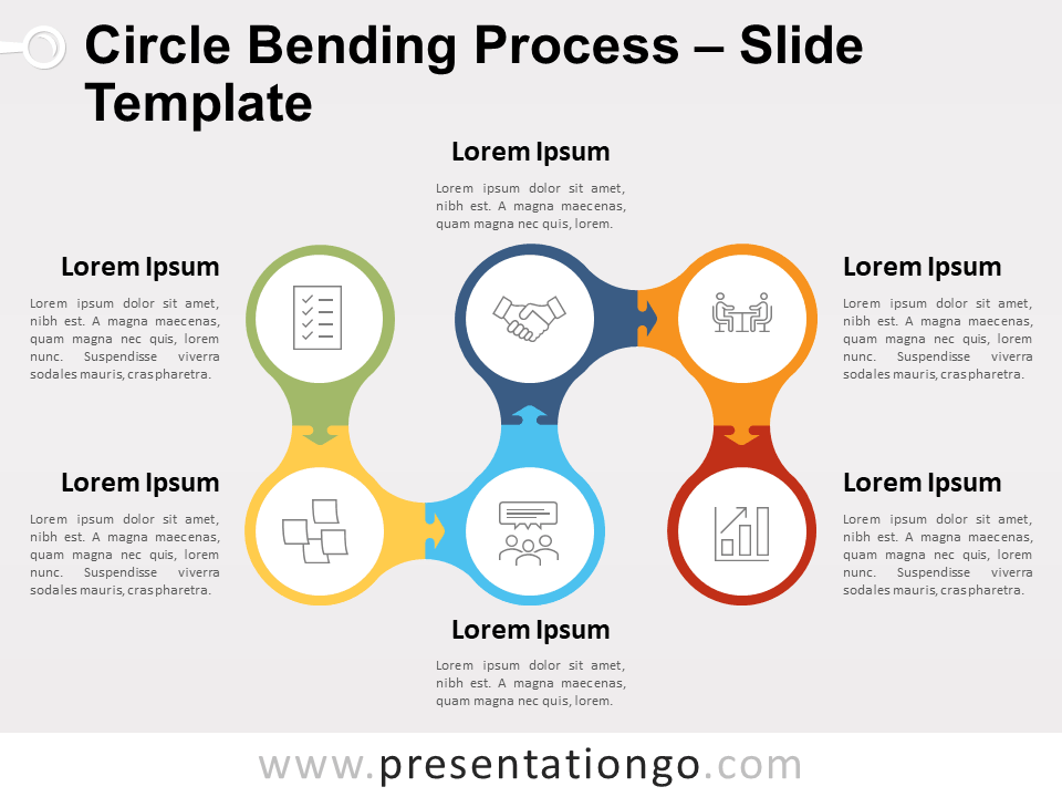 Proceso de Curva Circular Diagrama Gratis Para PowerPoint Y Google Slides