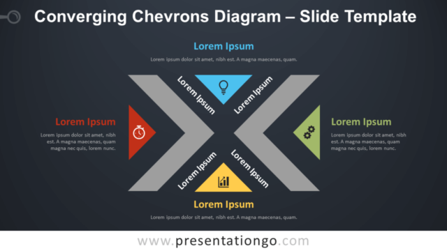 Diagrama de Chevrones Convergentes Gratis Para PowerPoint Y Google Slides