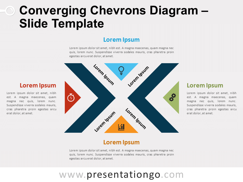 Diagrama de Chevrones Convergentes Gratis Para PowerPoint Y Google Slides