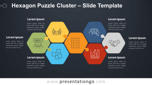 Conjunto de Rompecabezas de Hexágonos Gráfico Gratis Para PowerPoint Y Google Slides