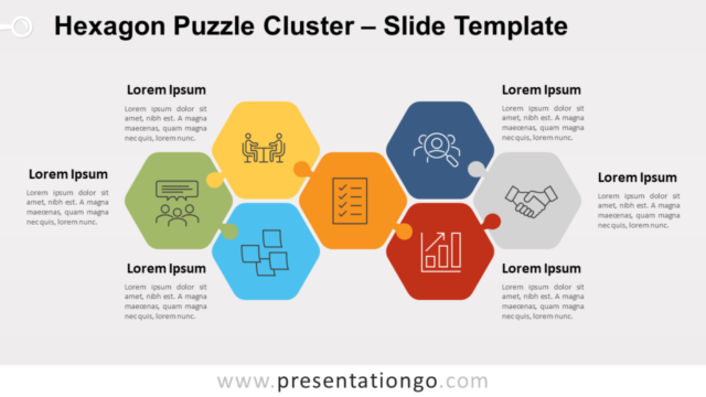 Conjunto de Rompecabezas de Hexágonos Gráfico Gratis Para PowerPoint Y Google Slides
