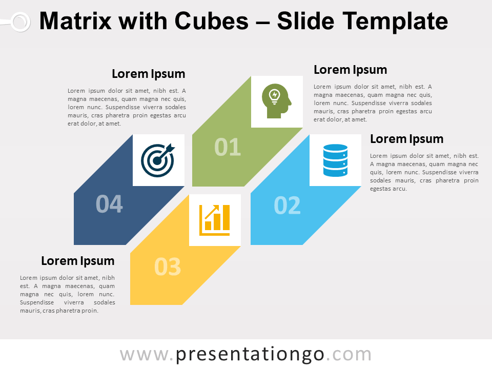 Matriz con Cubos Gráfico Gratis Para PowerPoint Y Google Slides