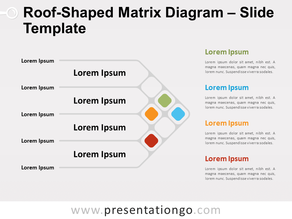 Matriz de Techo en Forma de Diagrama Gratis Para PowerPoint Y Google Slides
